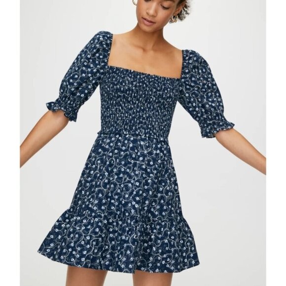 ARITZIA WILFRED Angie Dress Prairie Floral Blue XS - Picture 2 of 14